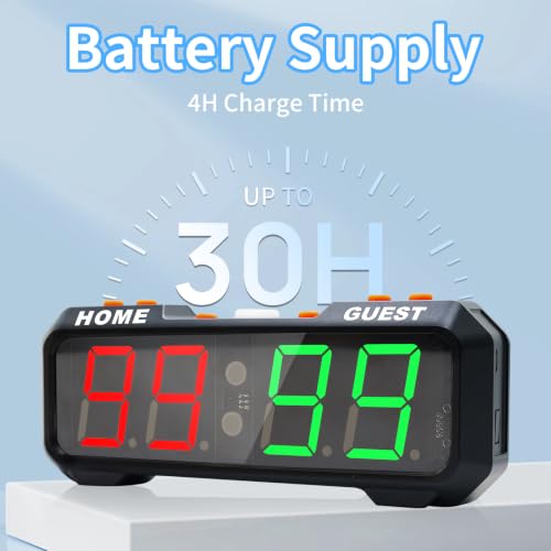 Digital Scoreboard, Tabletop LED Electronic Scorekeeper with Button Control - size: 4-Digit