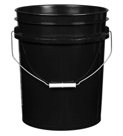 5 Gallon Premium HPDE Plastic Bucket - Made in USA Food Grade Storage Container, BPA Free All Purpose Pail (5, Black) - color: Black
