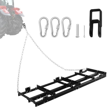 Drag Harrow Driveway Grader, 6FT Driveway Drag for Gravel Power Rake, Tow Behind Lawn Rake for ATV, UTV, Tractor, Mower, Yard Lawn Leveling Tool for Gravel, Sand, Soil and Hay