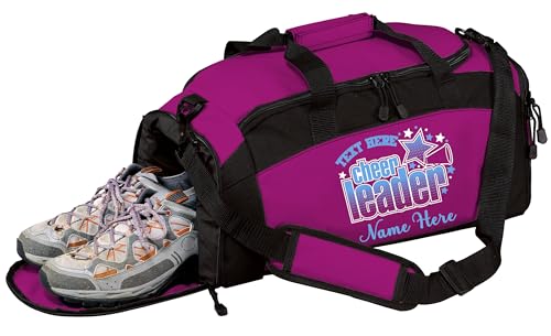 Personalized Cheerleading Duffel Bag with Custom Name – Cheer Team Gym Bag for Girls, Competition Travel Bag, Custom Team Colors & Year - color: Pink, style: Cheerleading