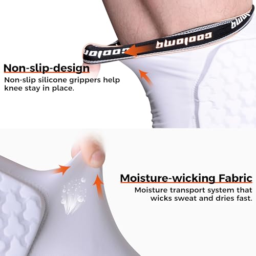 COOLOMG Basketball Knee Pads for Kids Youth Adult - color: White New, size: X-Small