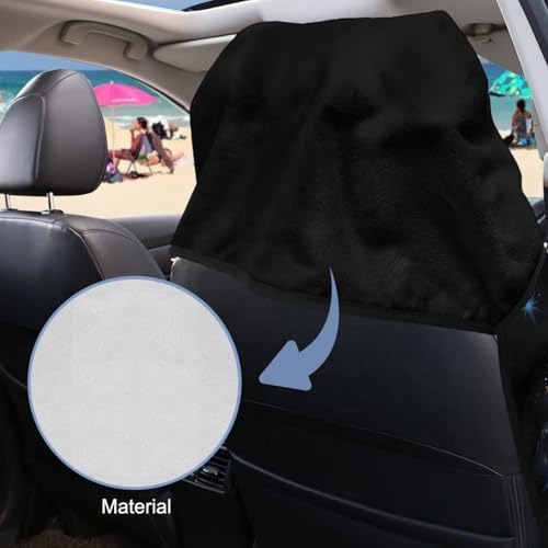 Black Cat Print Towel Car Seat Cover for Front Seats Multi-Purpose Sweat Towel with Storage Bag 60 x 33 Inch Car Seat Hoodie Towels Universal Fit Sedan Truck SUV Van - color: Black - Black Cat