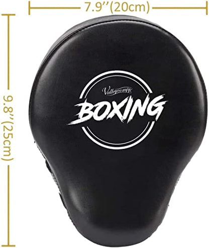 Valleycomfy Boxing Pads Curved Focus Punching Mitts for Men Women - color: Black White