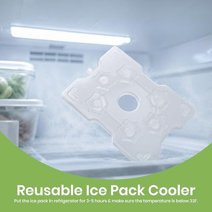 Portable Snackle Box Container with Ice Pack – 8-Compartment Snack Tray with Lid, Divided Serving Tray & Drain Trays, Ideal Charcuterie Snack Cooler for Picnic, Travel & Parties