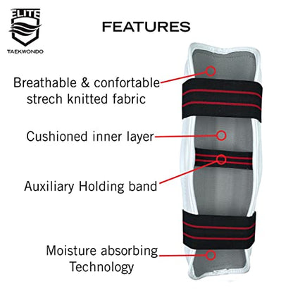 ELITE – Taekwondo Shin Guard for Kids & Adults (TKD Protector) - size: Medium