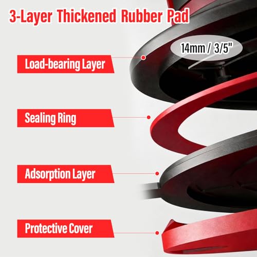 2026 2Pcs 8" Suction Cups for Glass/Tile/Windows | Heavy Duty Glass Suction Cups | 160kg to Lift Large Glass | Tile Suction Cup Tool with Case | 3-Layer Strong Grip | ventosas para Cristal