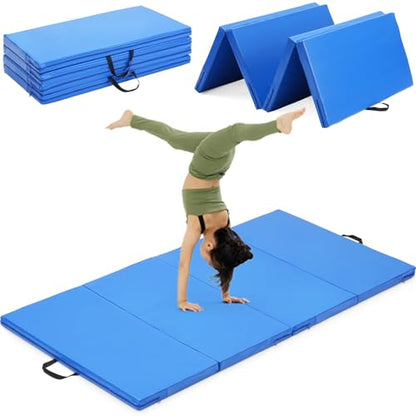 Gymnastics Mat, 3x6FT / 4x8FT 2" Thick Kids' Folding Tumbling Mat - color: 3x6FT-Blue