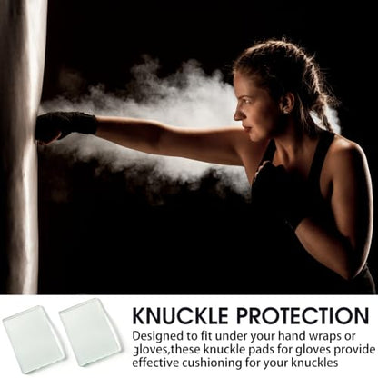 Chalyna Gel Knuckle Pads for Boxing 4x6 Inch Gel Hand Guard Protection Knuckle Pads for Under Hand Wraps for MMA Combat Sports Thai Kickboxing Sparring Heavy Bag Training Men Women