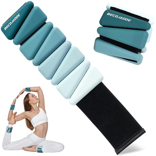 Ankle Weights for Women Wrist Weights Set of 2 (1 lb/2 lb Each) Adjustable Arm Leg Weight for Womens Men Suitable for Walking Swimming Running Pilates Yoga Gym - color: Peacock Green, size: 2lb Pair (1lb Each)
