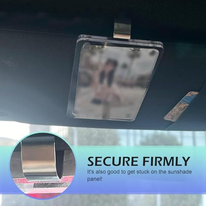 Qurbun 2 PCS Car Picture Holder for Sun Visor, 2.36" x 3.5" Clear Acrylic Personalized Photo Holder, Universal Personalized Car Accessories with Clips for Easy Display (Transparent)