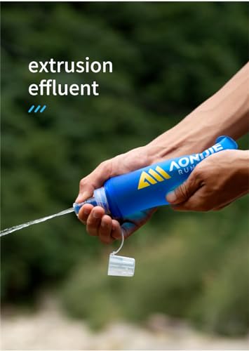 AONIJIE 250ML/350ML/500ML/600ML Portable TPU Soft Water Bottle Folding Soft Flasks For Outdoor Marathon Running Hydration Camping Hiking - color: 500ml-2pcsN