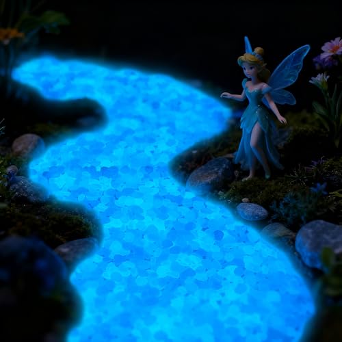400pcs Glow in the Dark Rocks for Outdoor Garden & Aquarium – White Luminous Stones for Landscaping, Pathway, Patio, Driveway, Walkway, Fish Tank, Plant Pots - color: White