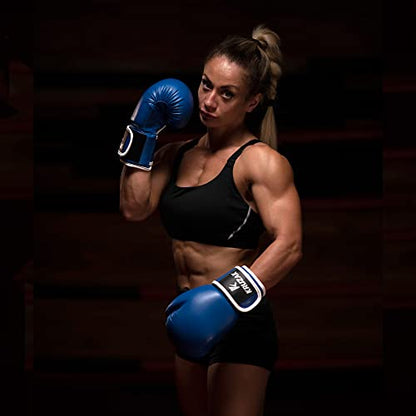 Kruzak Boxing Gloves for Men & Women, Sparring & Kickboxing Gloves, Muay Thai & MMA Gloves, 8-16 oz - color: Blue, size: 10 oz