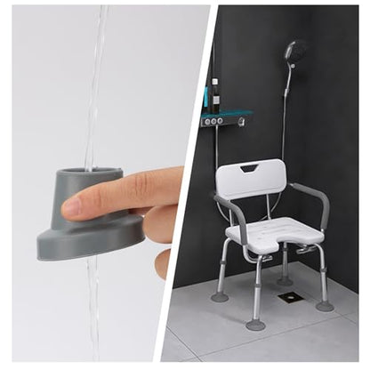 4 Pack Replacement Feet for Shower Chair | 1-1/8"Slope Rubber Tips Non Slip Shower Bench | ZIYIZE Tub Transfer Benches Suction Cup Feet | Bath & Shower Safety Seating &Transfer Benches