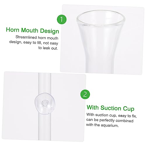 Happyyami 1set Glass Shrimp Feeder Tube Dish for Aquariums Feeding Accessory Cup Design for Fish Tanks and Shrimp Care - size: 6X6X25CM