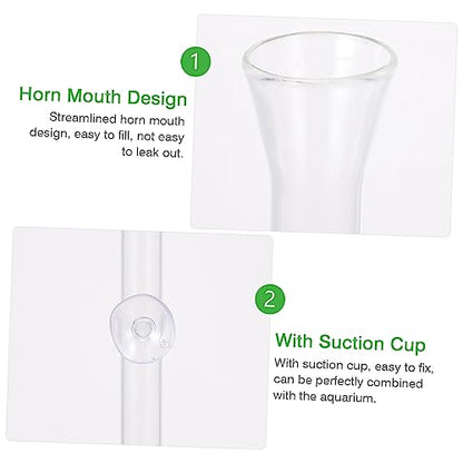 Happyyami 1set Glass Shrimp Feeder Tube Dish for Aquariums Feeding Accessory Cup Design for Fish Tanks and Shrimp Care - size: 6X6X25CM