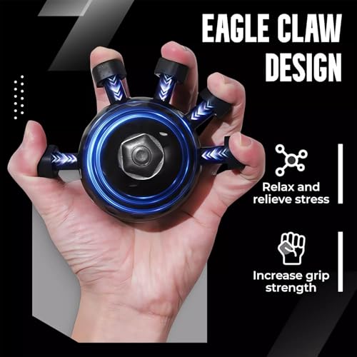 Glitzgrip Arm Builder 2025 New Hand Forearm Ball Strengthener and Finger Grip Exerciser Balls Wrist Strengthening Guitar Finger Gripper Strength Trainer Hand Squeezer Stretcher Extender Workout - color: Black-1PC