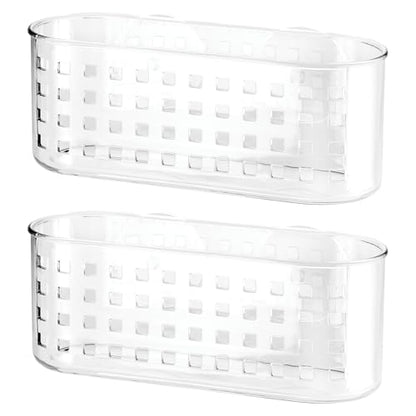 iDesign Hanging Suction Shower Caddy Basket for Bathroom Storage, Set of 2, Clear, Made in USA - style: Pack of 2