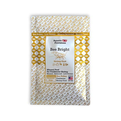 Aquatic Provisions Bee Bright Shrimp Feed, Mineral Shrimp Food for Neocaridina and Caridina with Bee Pollen and Oyster Shells, 0.35 oz (10g)