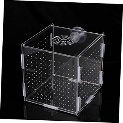 FRCOLOR Modern Fish Tank Isolation Box Clear Aquarium Breeding Box Suction Cup Ideal for Guppies and Betta