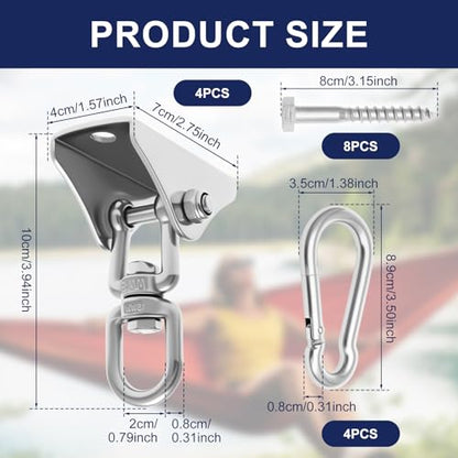 4Pc Heavy Duty Swing Hangers Kit,304 Stainless Steel,1000 LBS Load Capacity
