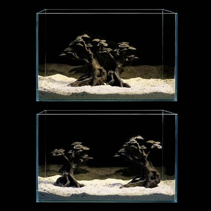 FZONE Resin Aquarium Driftwood, Aquarium Tree Decoration for Nano Aquascaping and Hardscape - size: 02Driftwood: 6.7×6.3×3.1"/ 5.5×4.7×2.0"
