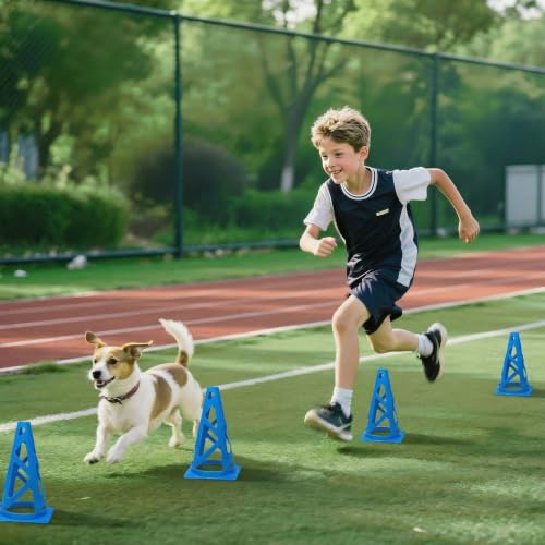 12 Pack Soccer Cones, 9 Inch Agility Cones for Soccer, Football, Basketball, Cones for Sports Training, Speed & Agility Drills, Field Marking Equipment - color: blue