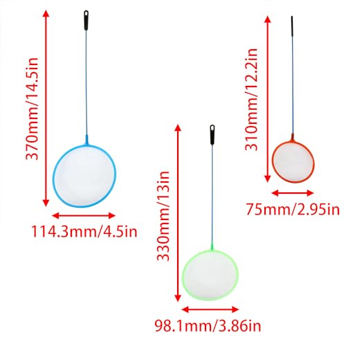 3-piece Sets Aquarium Fish Net Mini Baby Bumper Shrimp Net Small Fish Fine Net Suitable for All Fish (Random Color)