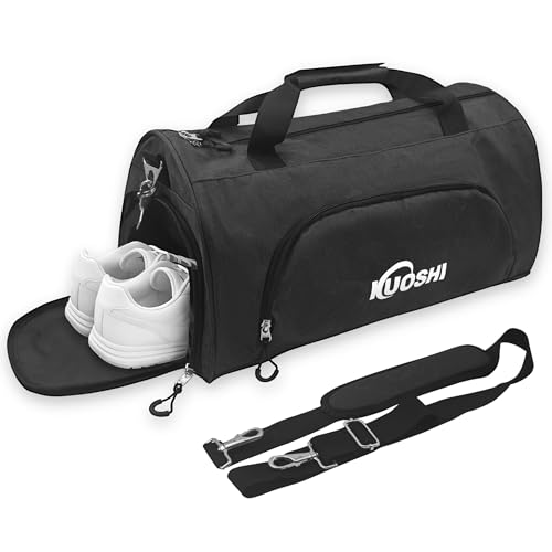 Men's Gym Bag with Shoe Compartment-Sport Duffle Bag for Men & Women, Water Resistant Travel Bag with Wet Pocket,Small Weekender Overnight Bag, Workout Bag with Luggage Sleeve-56L Classic Black - color: Classic Black, size: 56L