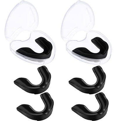 BBTO 6 Pack Kids Youth Mouth Guard for Football Sports, Boys Girls Mouthguard with Case, Soft Mouth Guard for Hockey Boxing Basketball, Ages 4+ - color: Black