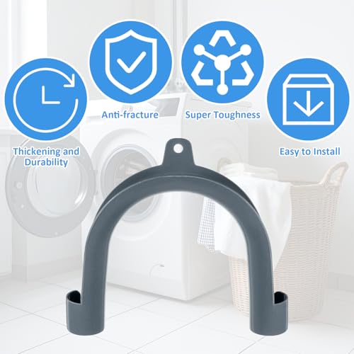 2Pack U-Shaped Washing Machine Drain Hose Holder Hook, U-Shaped Drain Clamp, U-Bend Hose Holder Hook for Laundry Tub Fits 1-1/4" Pipe Secure Holders for Laundry Room Organization