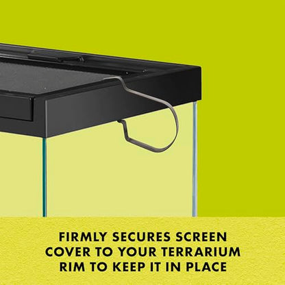 Zilla Reptile Terrarium Fresh Air Screen Non-Locking Clips, 2 Pack, Small