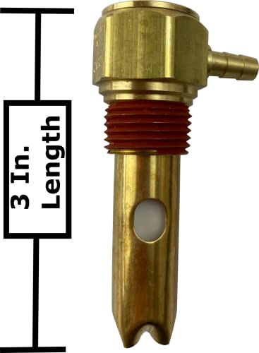 Fuel Tank Vent Assy Compatible with Peterbilt Application K25-6000 Full-Function Double Barb for o.25 ID Hose 230F Thermal Relief w/Vibra Seal on Threads, Brass