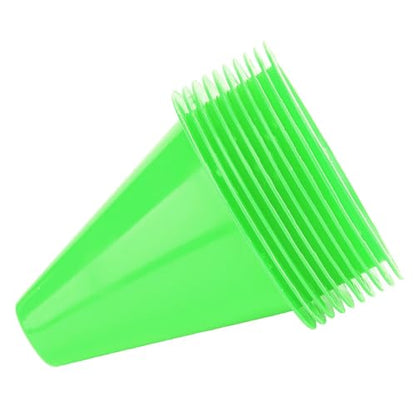 10pcs Football Cones Soccer Training Discs Football Marker Poles Flat Square Bottom Stackable for Soccer Training - color: Green