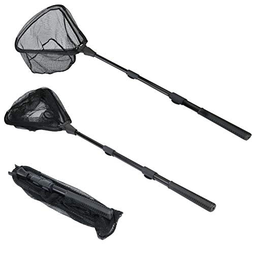 RESTCLOUD Fishing Landing Net with Telescoping Pole Handle, Fishing net Freshwater for Kids Men Women, Extend to 40-63 Inches - style: H: Aircraft-grade Aluminum Handle, 63" Full