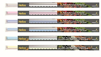 Helios 4X T5 Light 54W HO Aquarium Strip Light & Lamp 47" 4ft 6500K 10000K Actinic Pink (4 x Daylight 11,000K)