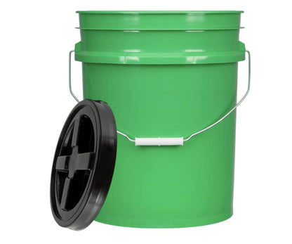 5 Gallon Buckets pails with Screw on Air Tight Lids - Food Grade - BPA Free -(Pack of 2) Made in USA pails