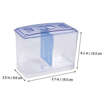 Abaodam Transparent Functional Fish Breeding Tank Betta Habitat Box Independent Incubator for Fry with Easy Cleaning Durable Material Prevents Adult Fish
