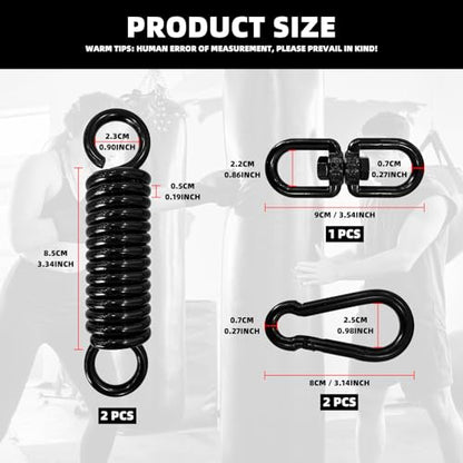 Heavy Bag Spring Punching Bag Hanging Kit with Swivel & 2 Carabiners Hanger