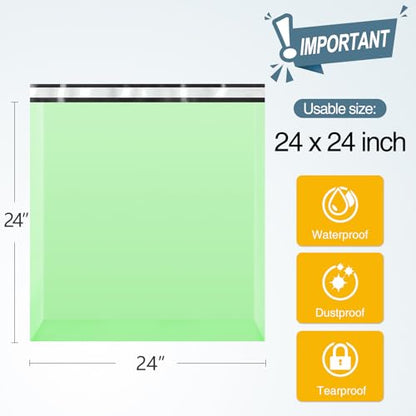 Poly Mailers 24x24 Inch 50pcs Shipping Bags Mint Green Shipping Envelopes Self Seal Mailers Bags Waterproof and Tear-Proof Packaging Bags - color: Mint Green, size: 24x24