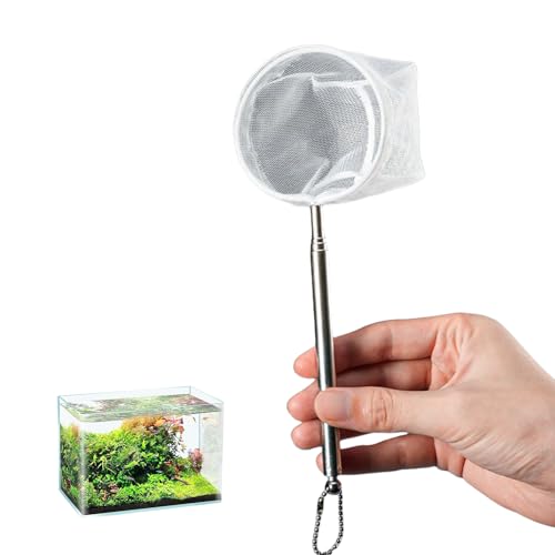 Extendable Fish Handling Tool with Ergonomic Grip Stable Construction Fishing Net for Aquariums and Fishtanks Fish Catcher - color: Circular, size: Small