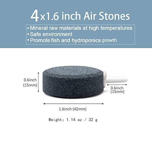1.6 Inch Air Stone, Aquarium Air Stone, Air Stone for Fish Tank and Hydroponics Air Pump
