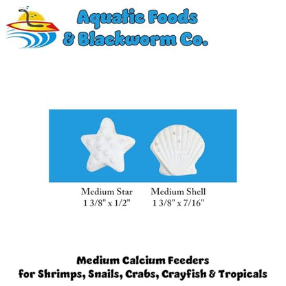 Medium Size Calcium Feeder Stars & Shells for Shrimp, Snails, Crabs, Crayfish, Hermit Crabs and All Tropical Fish…100 Count Jar - size: 100 Count (Pack of 1)