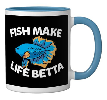 Aquarist Gift for Aquarium Lovers - Fish Tank & Fish Keeping Ceramic Mug, Blue/White