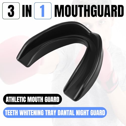 Kathfly 50 Pcs Football Mouth Guards Bulk Sports Mouthpieces - color: Black, Blue
