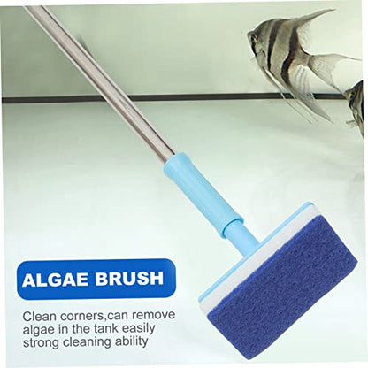 Happyyami Aquarium Cleaning Brush Set 2 Pcs Telescopic Sponge Brush Long Handle Scrubber for Fish Tank Glass Cleaning
