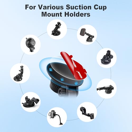 5pcs Sticky Adhesive Pads for Car Phone Mount, 70mm/ 2.76" Double-Sided Heavy Duty Sticker Gel Mounting Tapes Replacement Kit for Suction Cup Dashboard Cell Phone Holder Windshield Dash Cam GPS Base