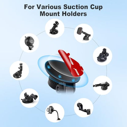 5pcs Sticky Adhesive Pads for Car Phone Mount, 70mm/ 2.76" Double-Sided Heavy Duty Sticker Gel Mounting Tapes Replacement Kit for Suction Cup Dashboard Cell Phone Holder Windshield Dash Cam GPS Base