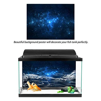 Fish Tank Background Poster, Aquarium Decoration Paper, PVC Adhesive Star Dust Backdrop for Fish Tank, Cichlid Decor, Accessories (122 * 61cm) - size: 122*61cm