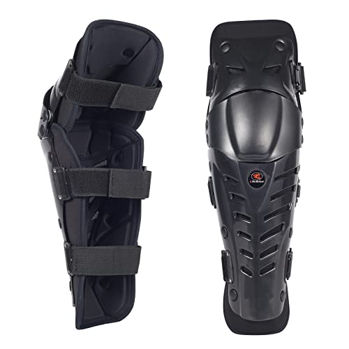 RIDBIKER Motorcycle Knee Shin Guards, Bendable MTB Knee Pads - color: Black, size: Large